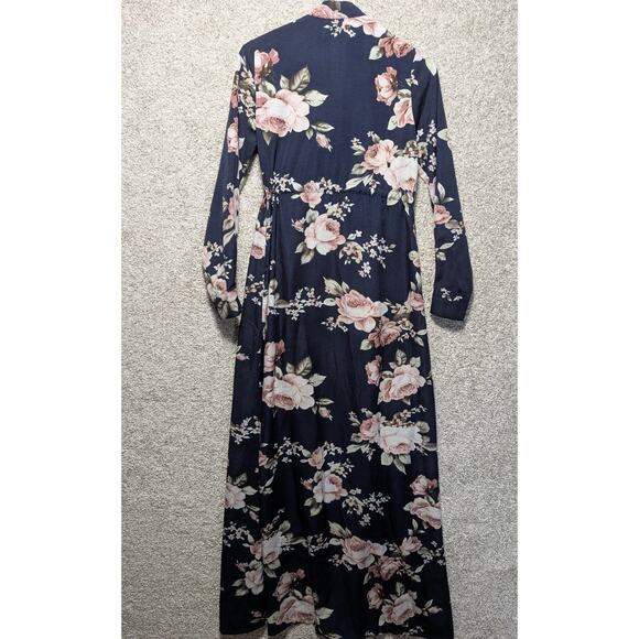 Abayyati Dress Medium Open Blue Floral Sheer Size Small 62 Long - Picture 9 of 9